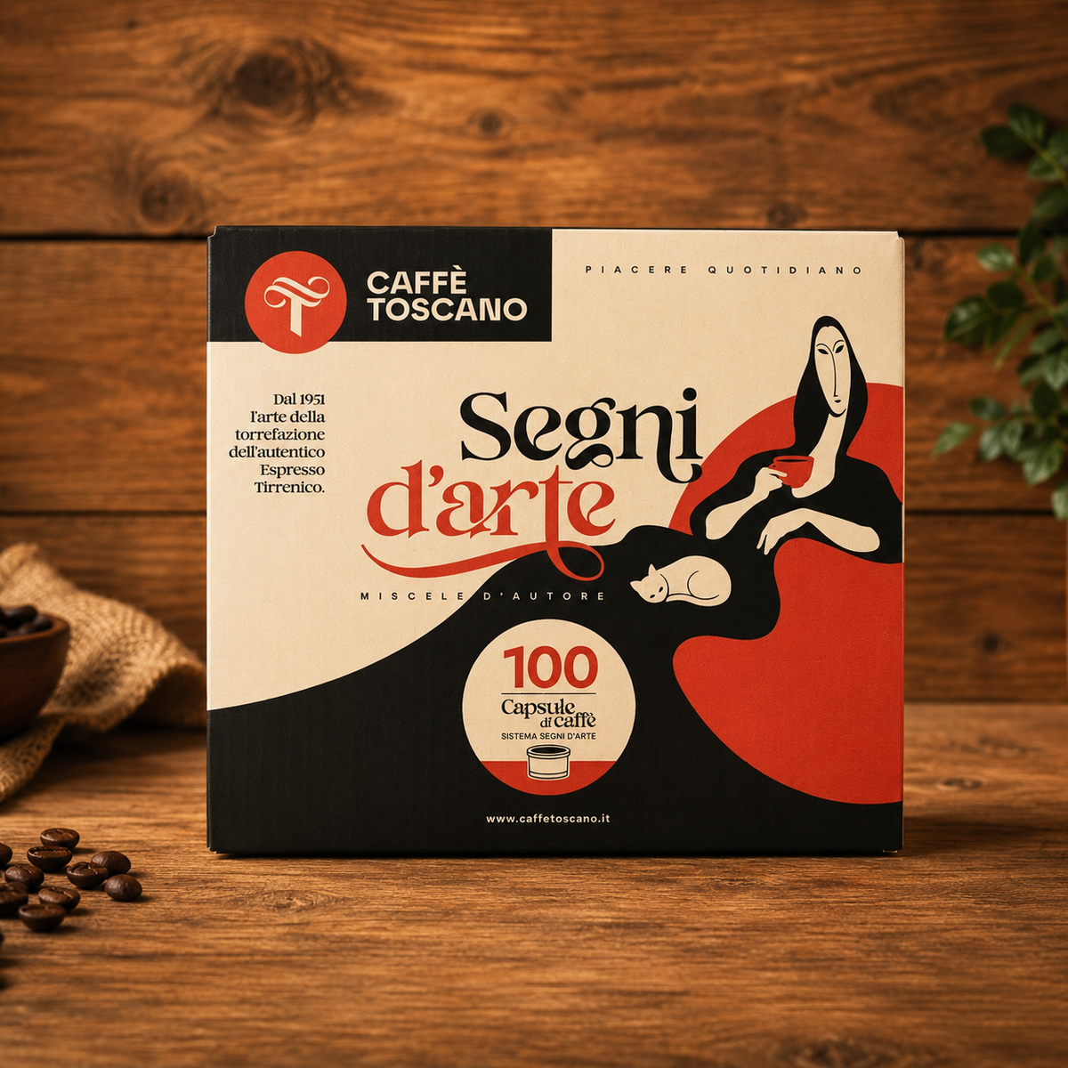 Segni d’Arte Caffè Toscano – 100 Capsule – Miscela Porpora e Indaco