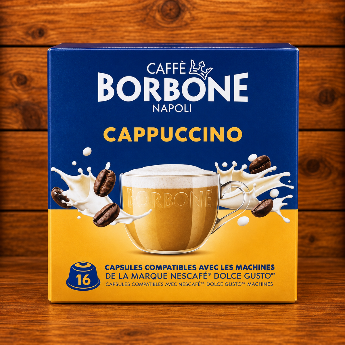 Caffè Borbone Cappuccino – 16 Capsule Compatibili Dolce Gusto