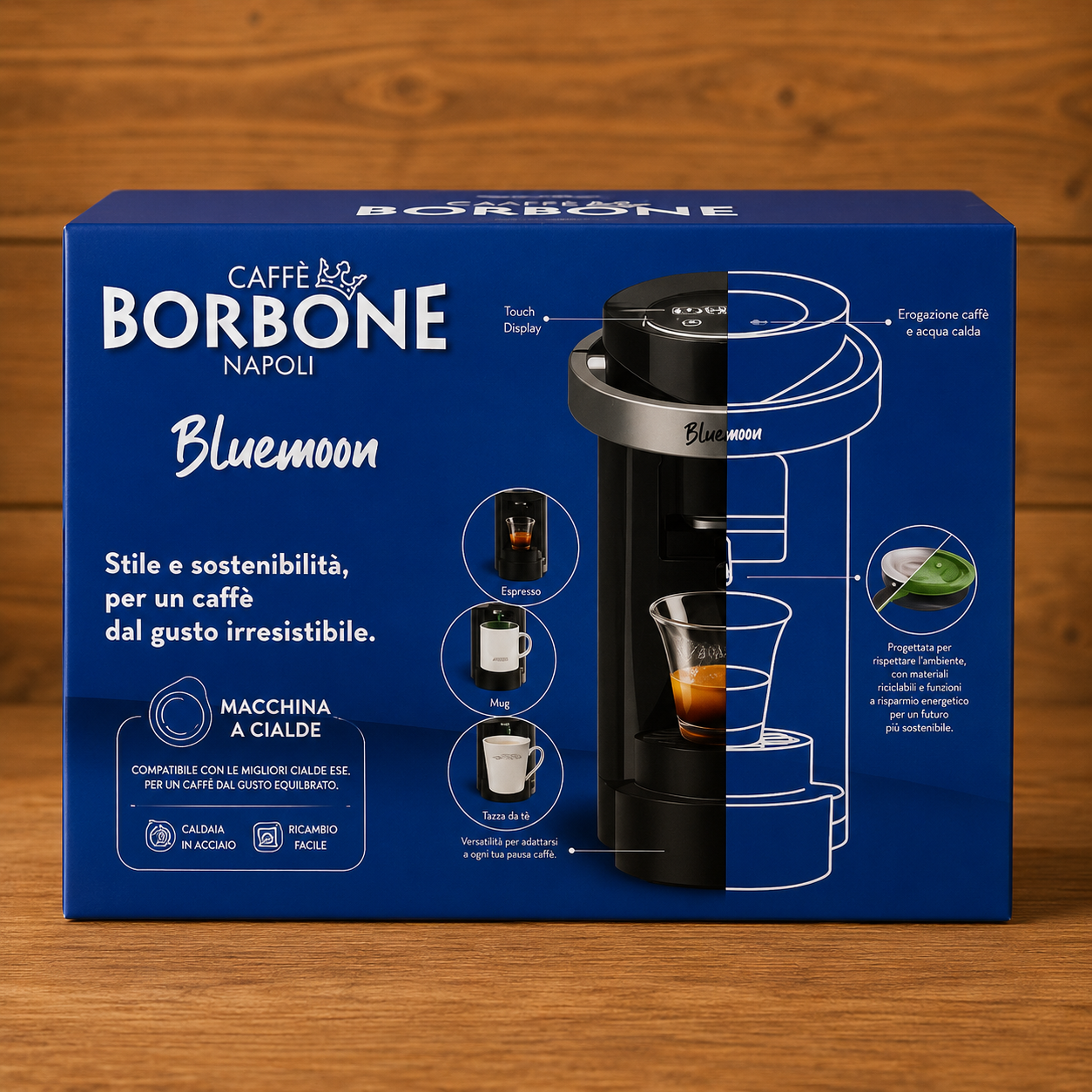 Caffè Borbone Bluemoon – Macchina da Caffè a Cialde E.S.E. 44 mm