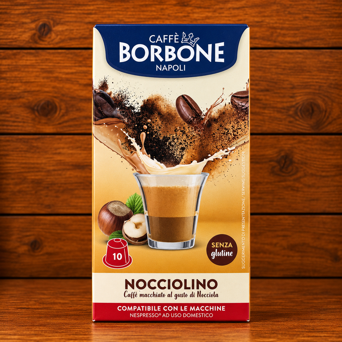 Caffè Borbone Nocciolino senza glutine – 10 Capsule Compatibili Nespresso