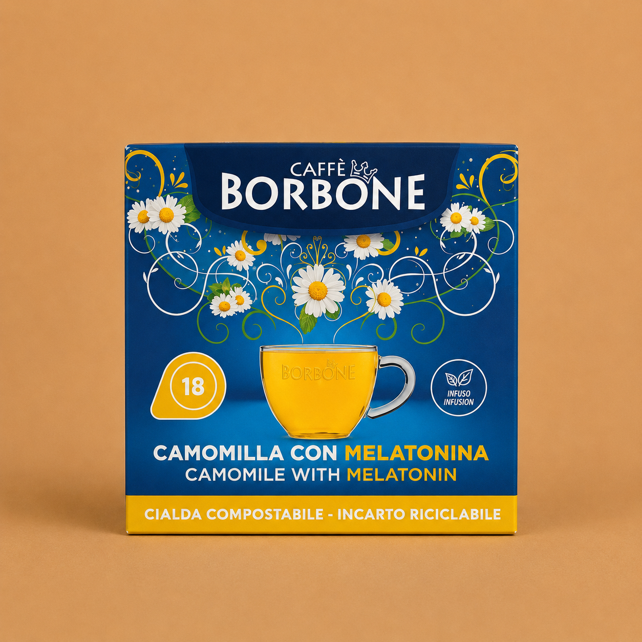 Caffè Borbone Camomilla con Melatonina – 18 Cialde Compostabili E.S.E. 44 mm