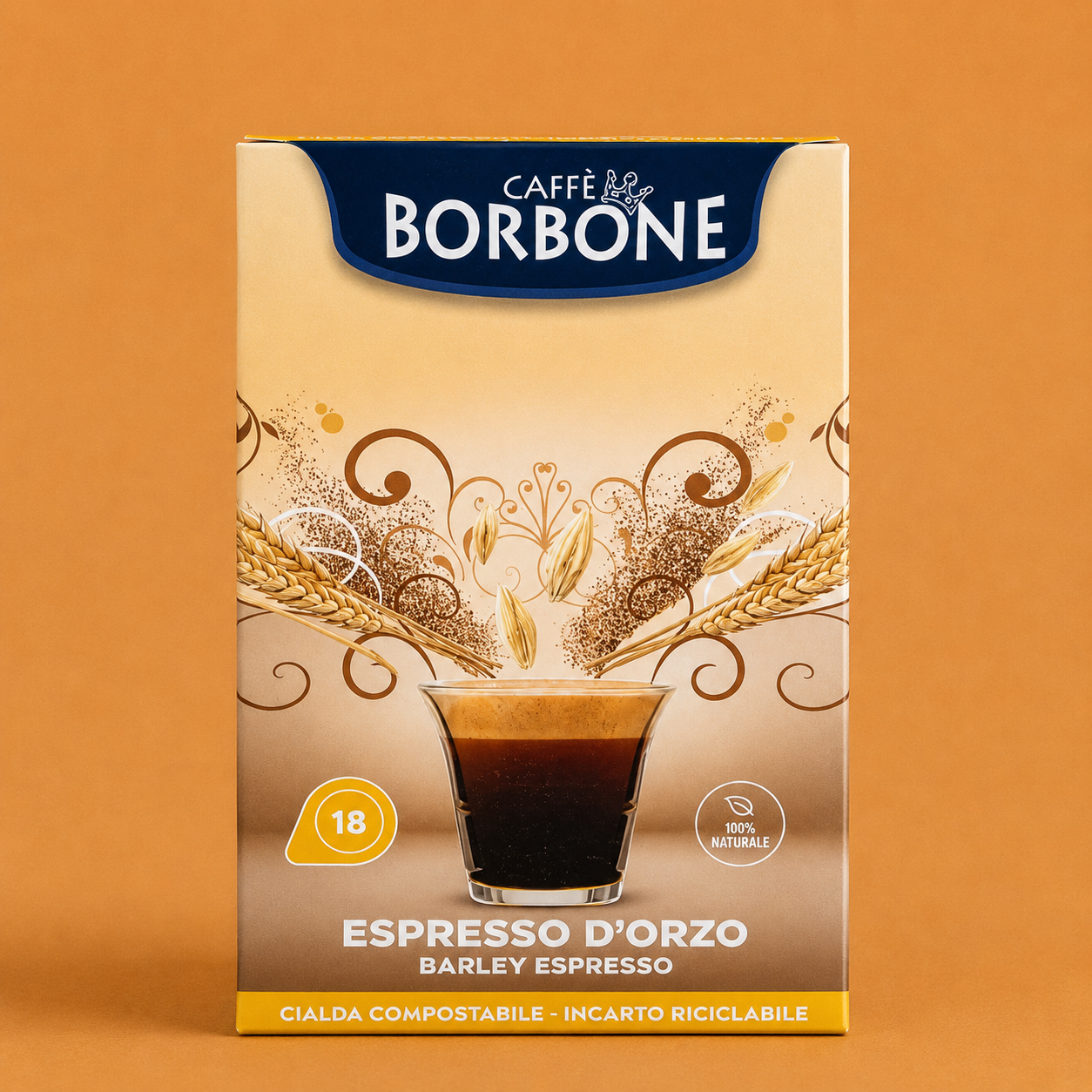 Caffè Borbone Espresso d'Orzo – 18 Cialde Compostabili E.S.E. 44 mm