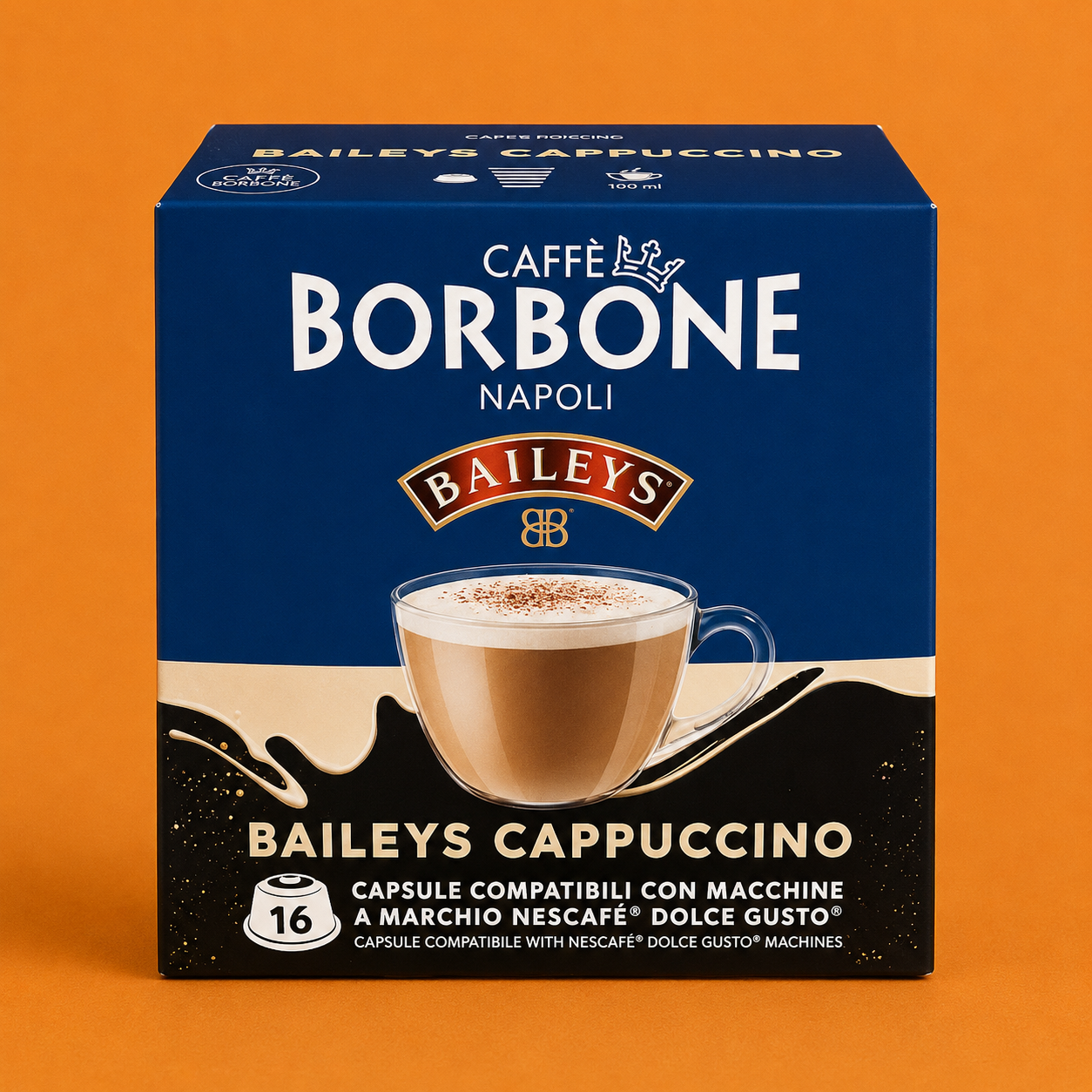 Caffè Borbone Baileys Cappuccino – 16 Capsule Compatibili Nescafé® Dolce Gusto®