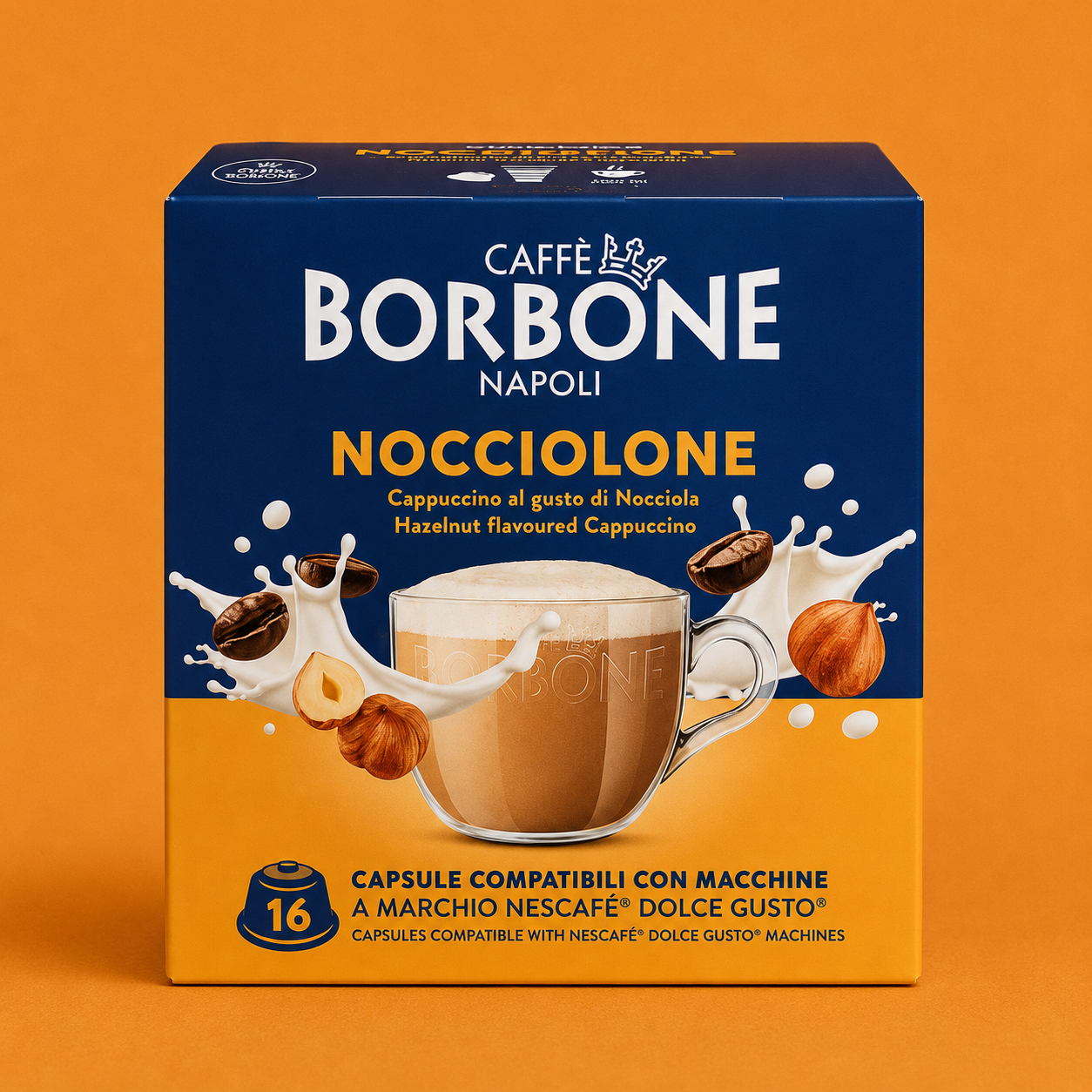Caffè Borbone Nocciolone – 16 Capsule Compatibili Nescafé® Dolce Gusto®