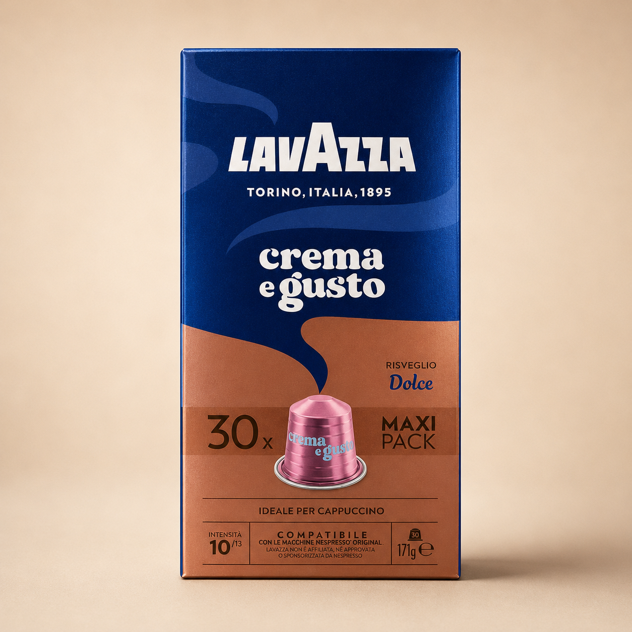Lavazza Crema e Gusto Risveglio Dolce – 30 Capsule Compatibili Nespresso® Original