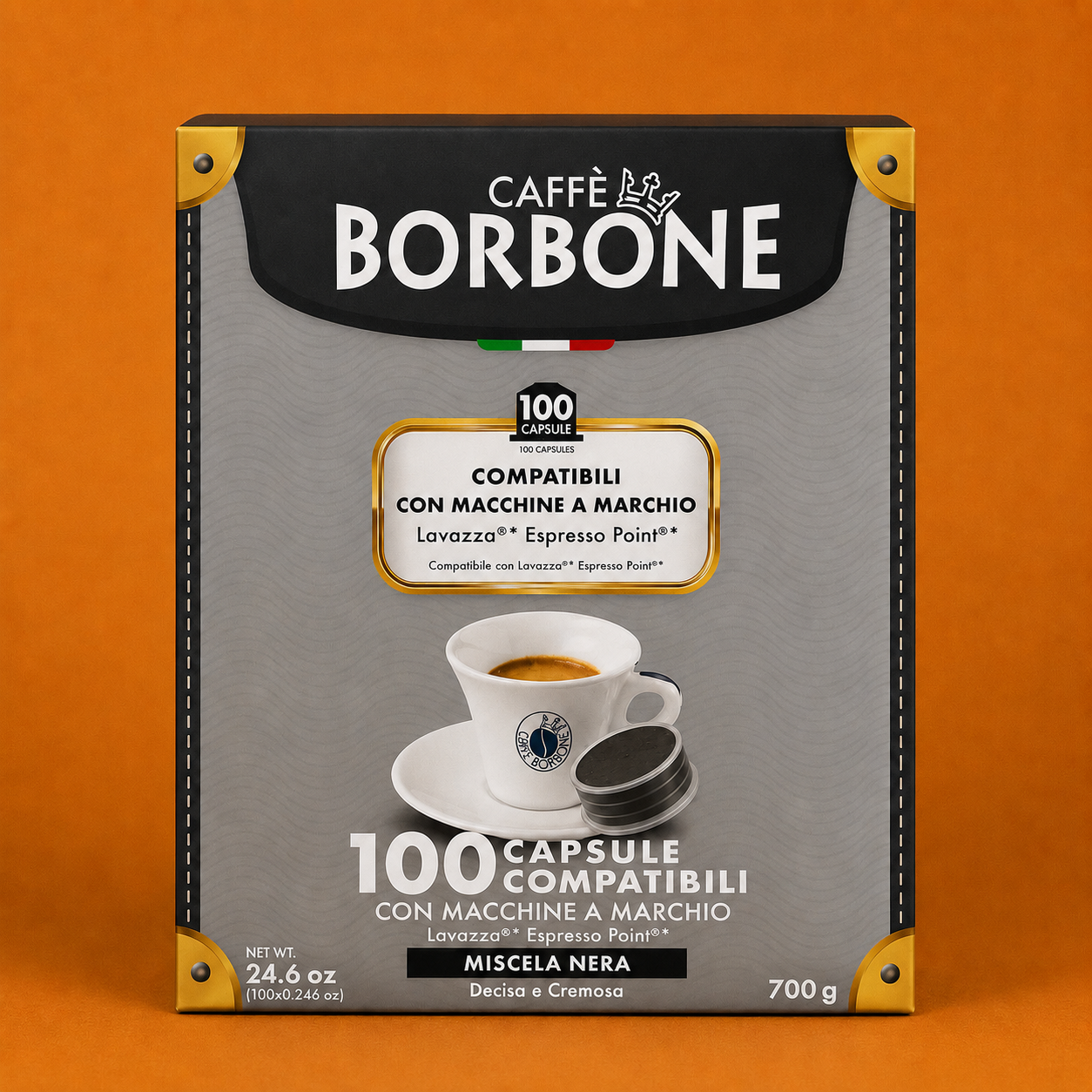 Caffè Borbone Miscela Nera – 100 Capsule Compatibili Lavazza® Espresso Point®
